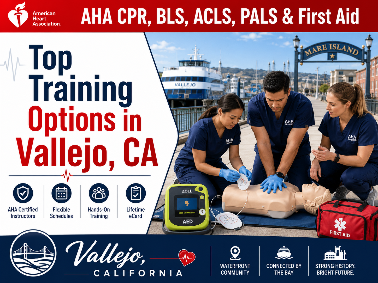 Top 5 Places To Find American Heart Association BLS, ACLS, PALS, CPR, and First-aid Certification Courses in Vallejo, CA